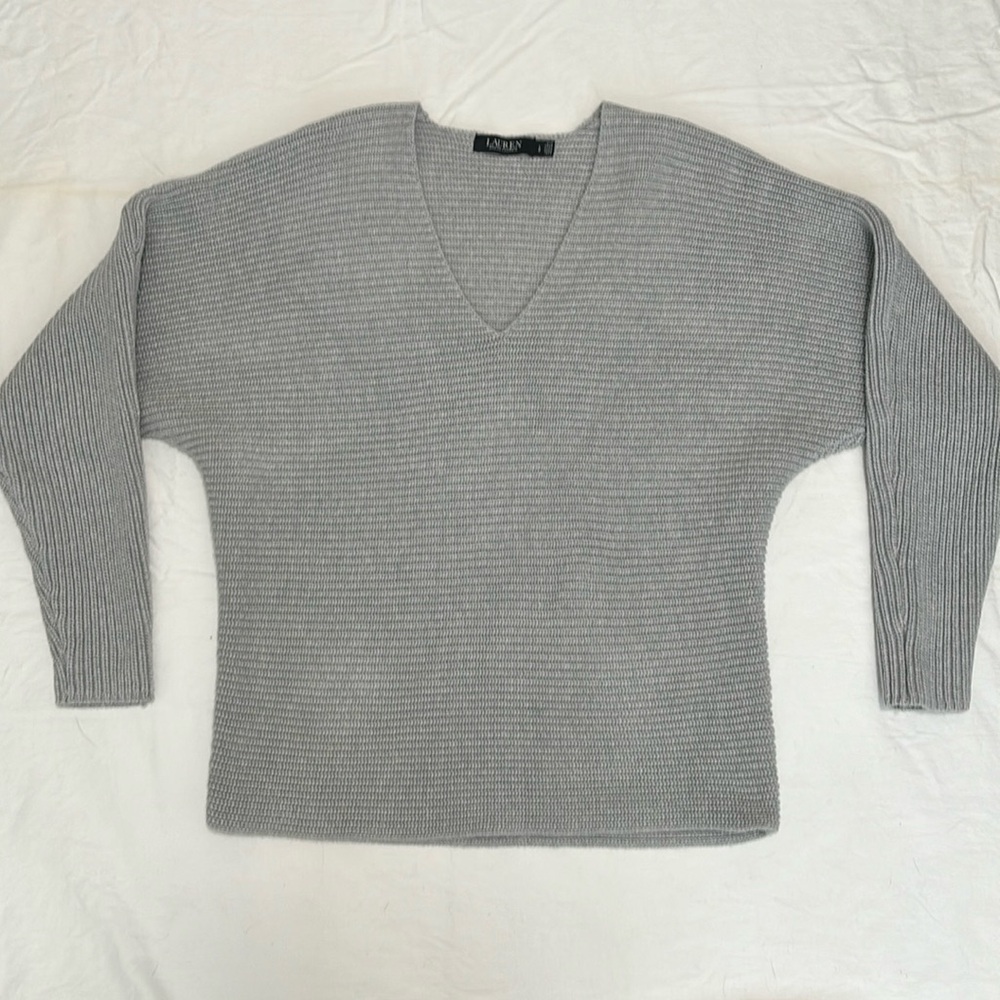 Ralph Lauren Grey Knit Sweater Sz Large